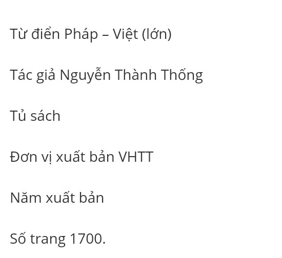 Từ điển Pháp Việt 
